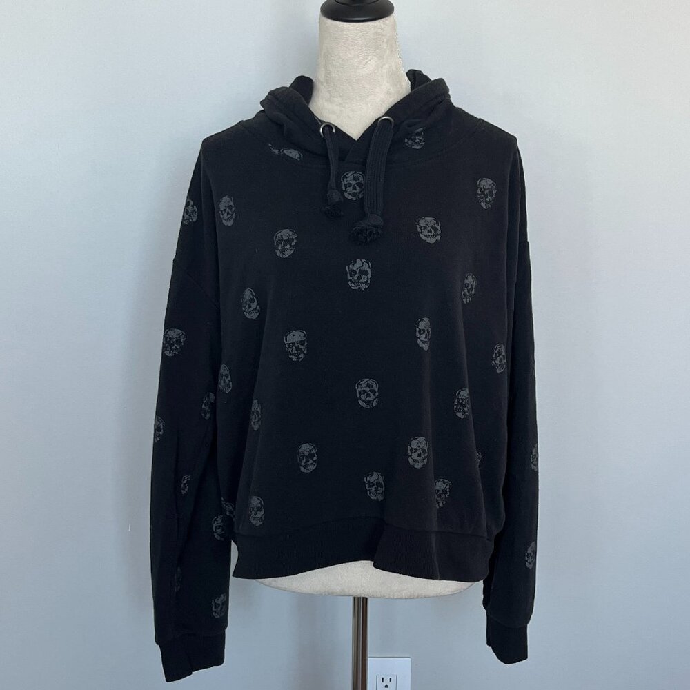 Ocean Drive Black Skull Hoodie L